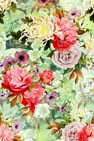 工笔画印花华亿平台图片