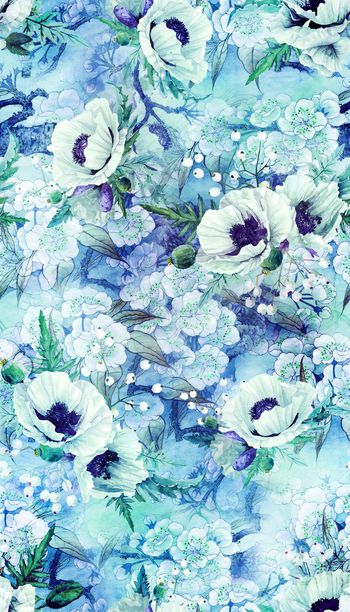 538270-中国风晕染桃花罂粟组合