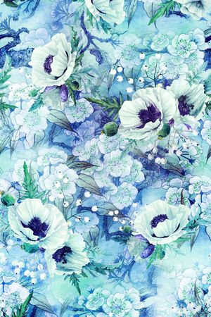 工笔画印花华亿平台图片