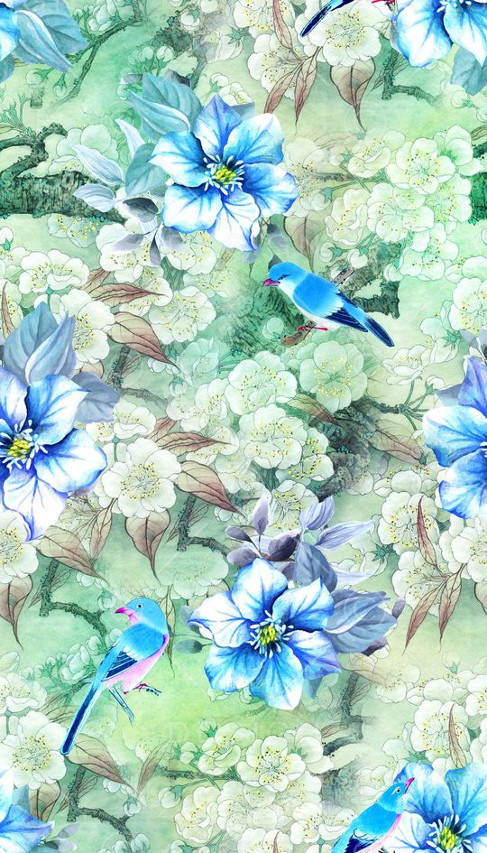 工笔画印花华亿平台图片