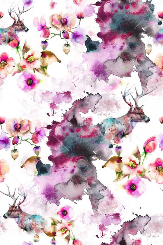 水彩画印花华亿平台图片