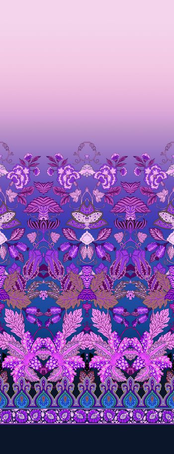 538333-民族风波西米亚风格复古花草纹饰渐变