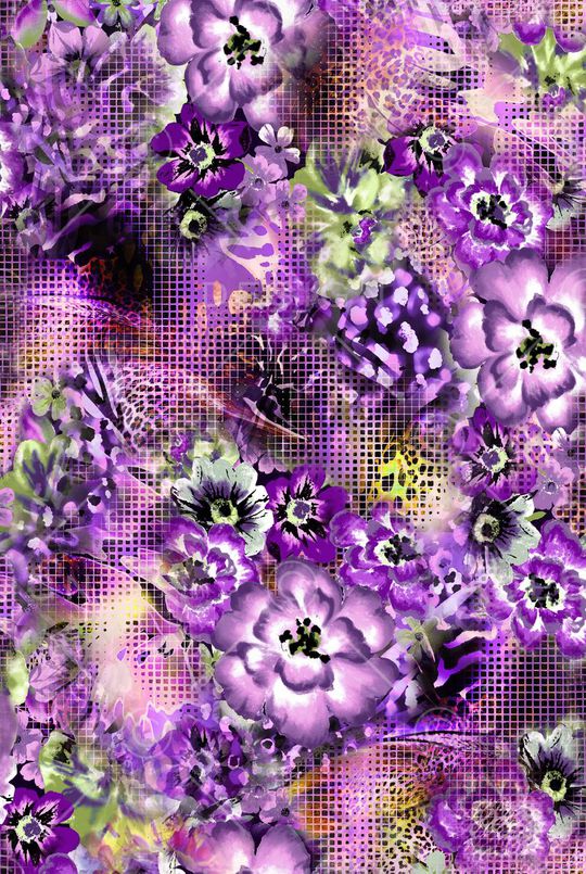 大气花卉印花华亿平台图片