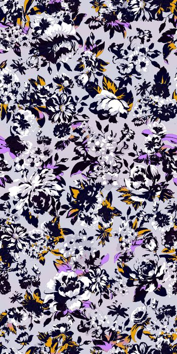 538407-复古艺术撞色手绘笔触蜡笔花卉组合女