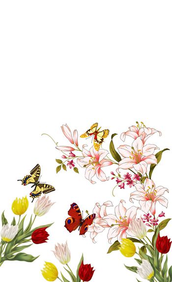 538453-清爽 流行时尚 定位 花卉印花