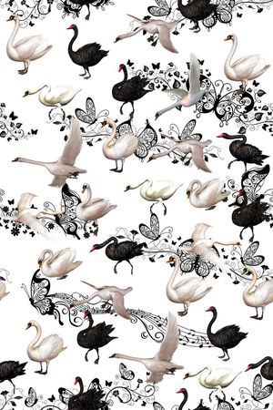 天鹅印花华亿平台图片