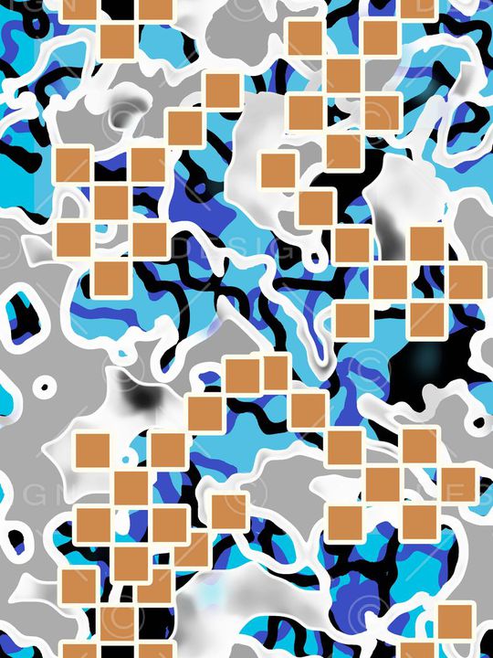 抽象几何印花华亿平台图片