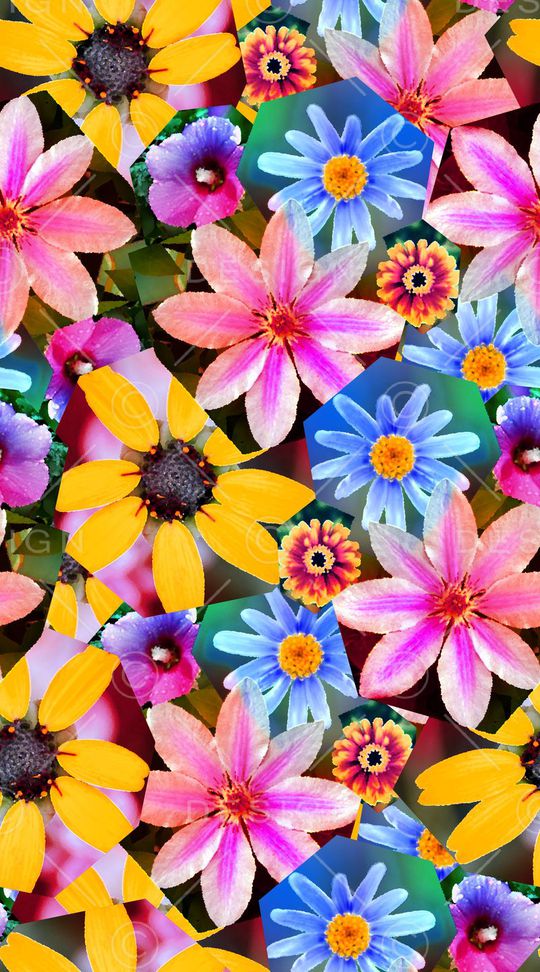 花卉拼接印花华亿平台图片