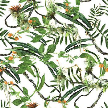 539027-树枝叶子植物丛林花卉潮流印花