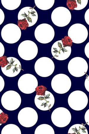 波点大牌玫瑰花 女装 衬衣 连衣裙 雪纺 印花 几何 碎花 小碎花 大花 方块 衬衫印花 简单 时尚 大牌 潮流印花 女装印花 传统印花 T恤印花 波点 圆点印花华亿平台图片