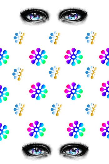 539109-原创手绘混搭风格 卡通花纹 潮流 