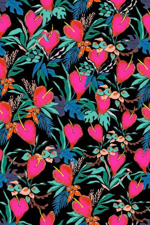 热带风情印花华亿平台图片