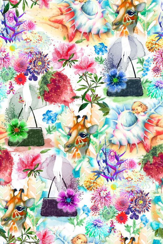 水彩插画印花华亿平台图片