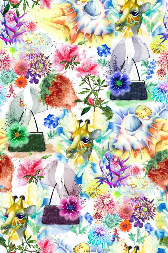 水彩插画印花华亿平台图片