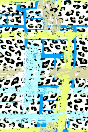 手绘彩色豹纹印花华亿平台图片