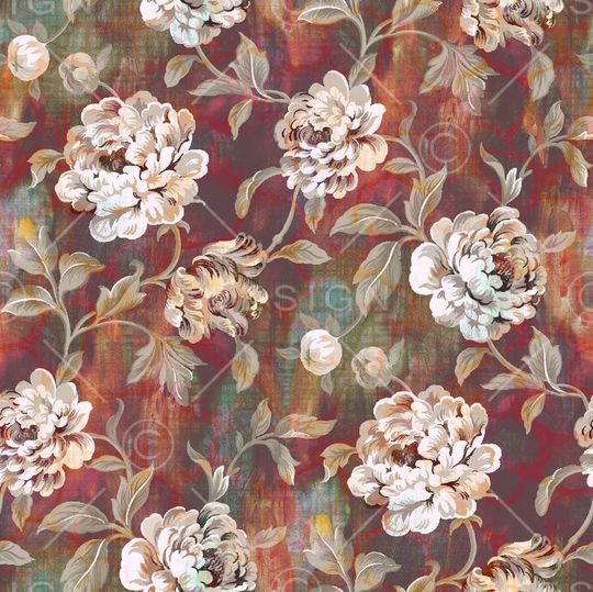 大花卉印花华亿平台图片