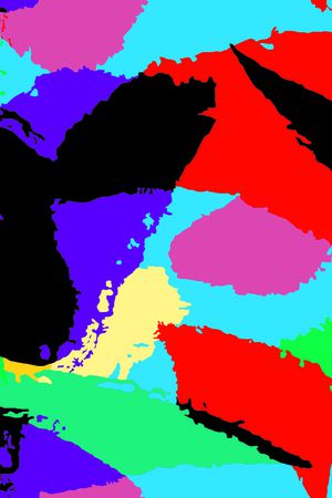 拼贴几何印花华亿平台图片