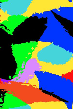 拼贴几何印花华亿平台图片