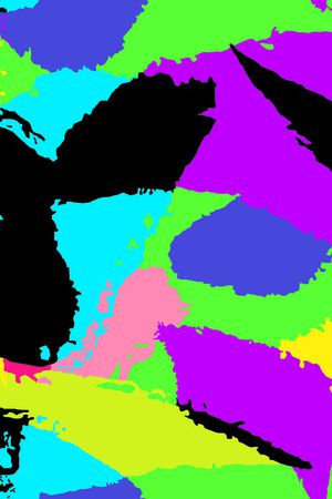 拼贴几何印花华亿平台图片