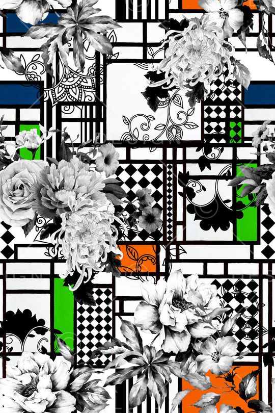 花卉印花华亿平台图片