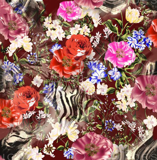 花卉印花华亿平台图片