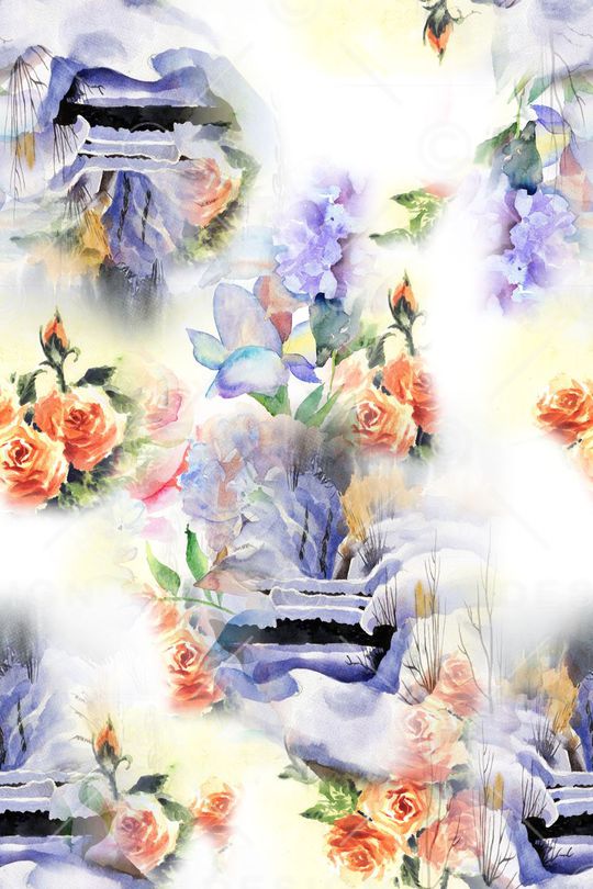 花卉印花华亿平台图片