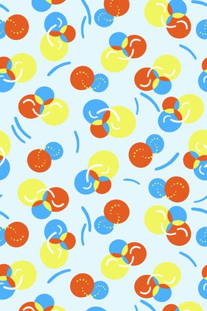 红 黄蓝  几何 抽象印花华亿平台图片