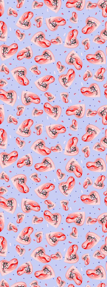 爱心 抽象 几何印花华亿平台图片