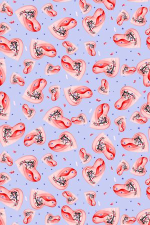 爱心 抽象 几何印花华亿平台图片