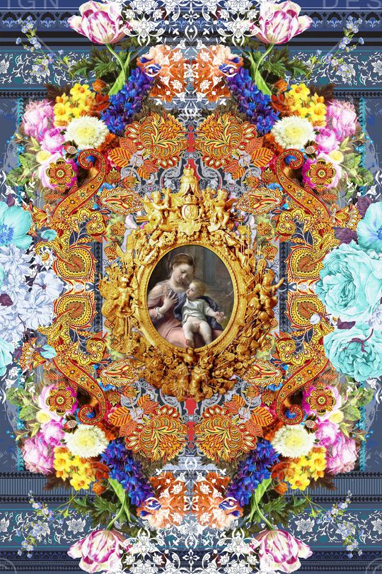 大牌女装华亿平台 女士秋冬外套印花华亿平台图片