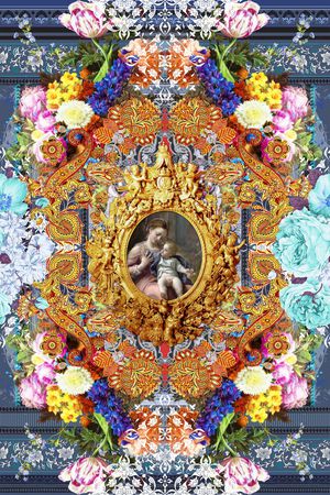 大牌女装华亿平台 女士秋冬外套印花华亿平台图片