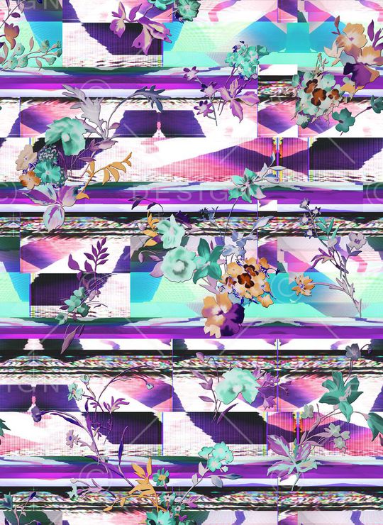 迷幻 浪漫 科技感印花华亿平台图片