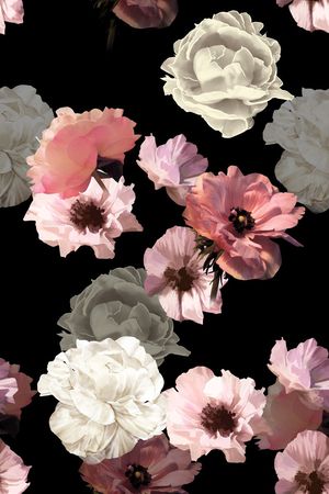 手绘花卉印花华亿平台图片