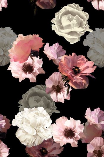 手绘花卉印花华亿平台图片