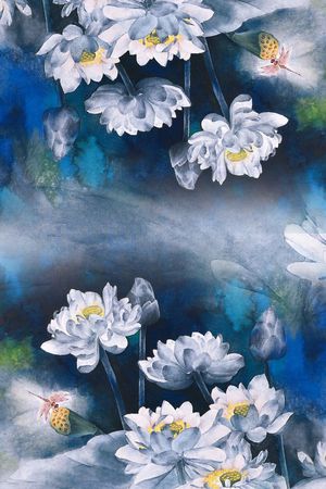 荷花印花华亿平台图片