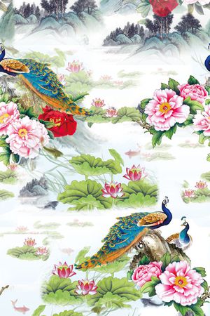 荷花印花华亿平台图片