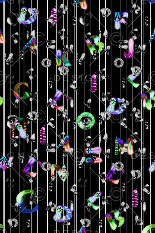 彩色羽毛印花华亿平台图片