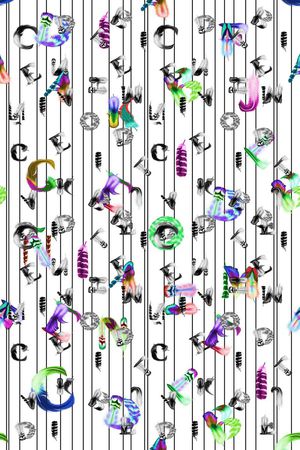 彩色羽毛印花华亿平台图片