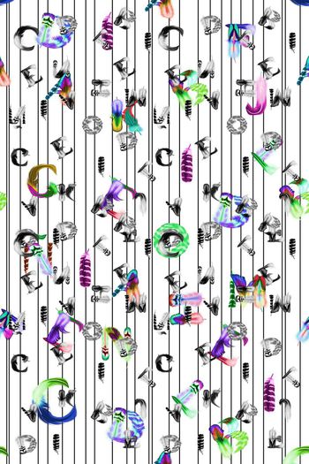 540305-彩色羽毛印花