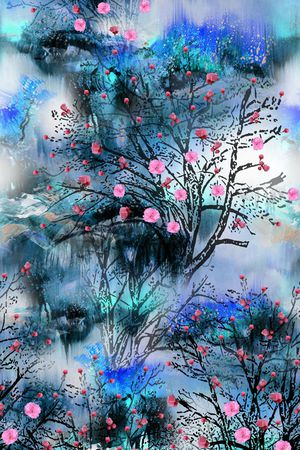 花卉印花华亿平台图片