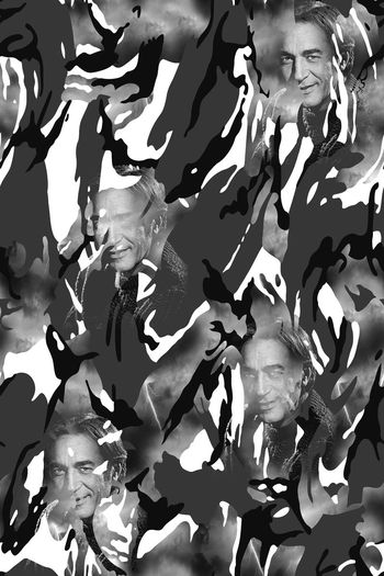 540423-抽象迷彩纹理人物头像男装羽绒服图案