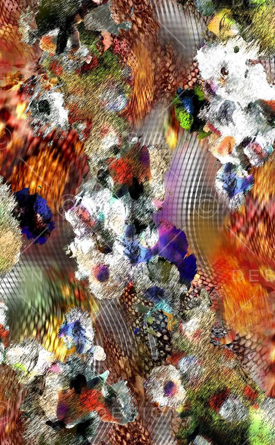 抽象花卉印花华亿平台图片