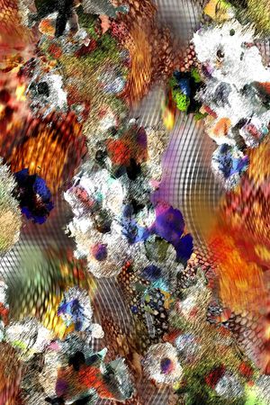 抽象花卉印花华亿平台图片