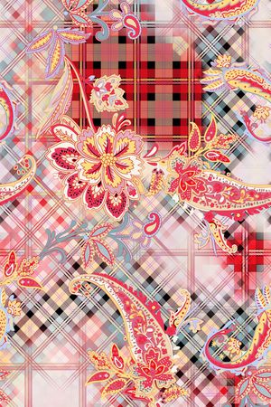 几何方格底印花华亿平台图片