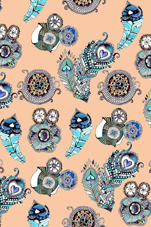 民族花卉印花华亿平台图片