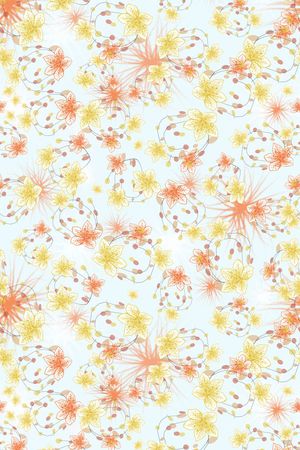 花卉  线条 云纹印花华亿平台图片