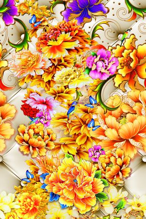 花卉印花华亿平台图片