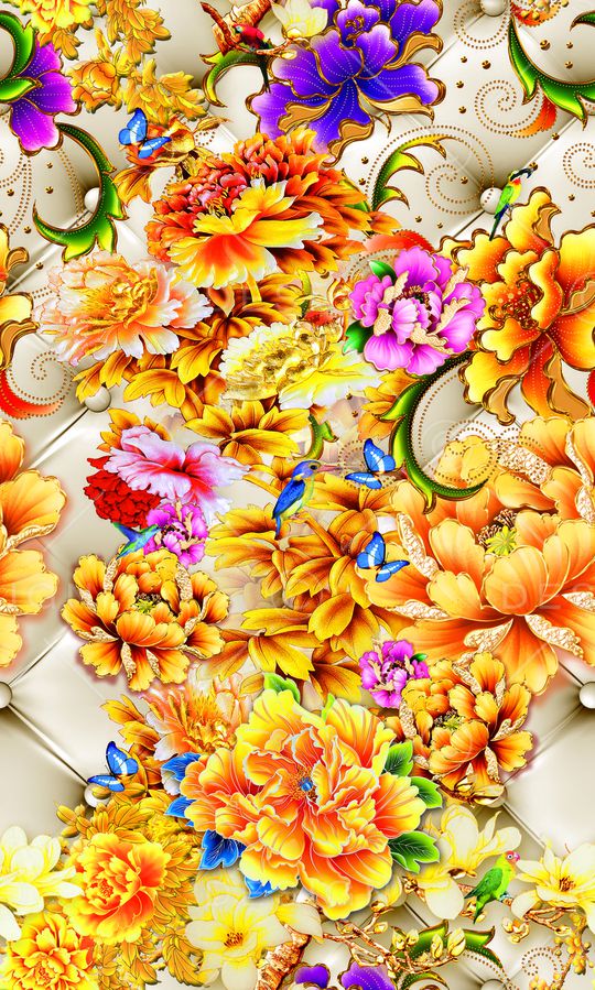 花卉印花华亿平台图片