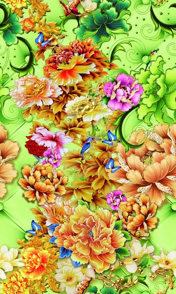 540702-时尚潮流 欧式 花卉 鸟 蝴蝶定位