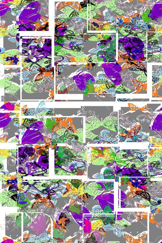 抽象几何印花华亿平台图片